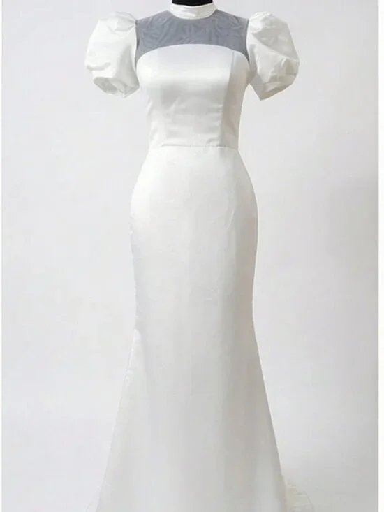 Luxury Bridal Grace Kelly Style Elegant Classy Wedding Couture Runway Dress Gown - Picture 4 of 4